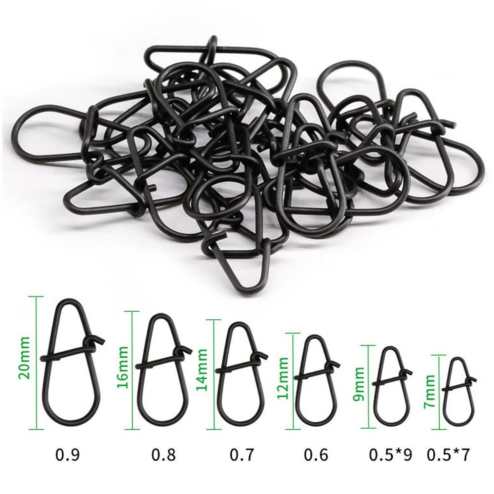 Fishing Hook Stainless Steel - 100Pcs/lot Matte black Snap Fishing Barrel