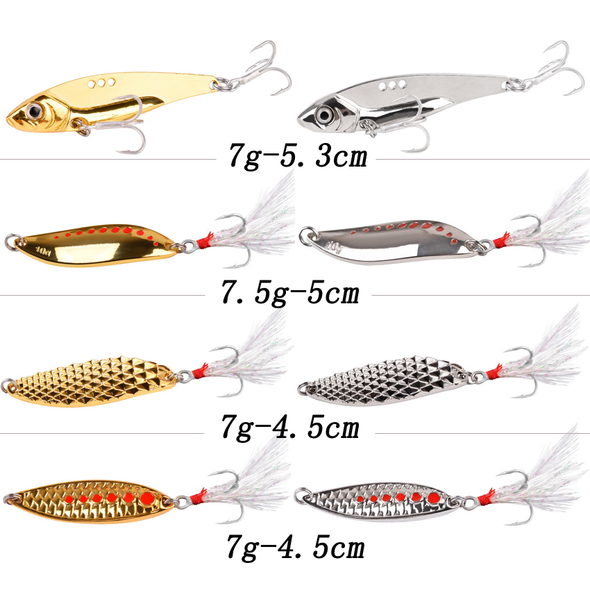 8PCS/Set Lure Metal Spinner Sp – обзор и цена Fishing Hook Treble