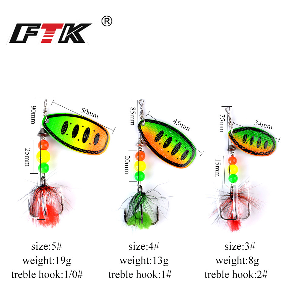 FTK Metal Fishing Lure Spinner – обзор и цена Fishing Hook Treble