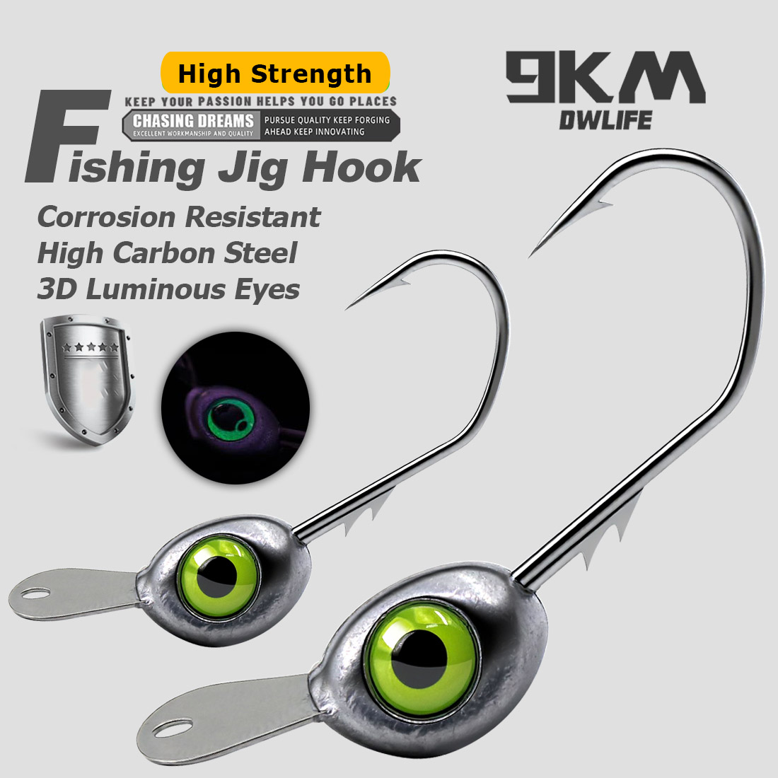 9KM Shaky Head Jigs Hook with  – обзор и цена Fishing Hook Weedless