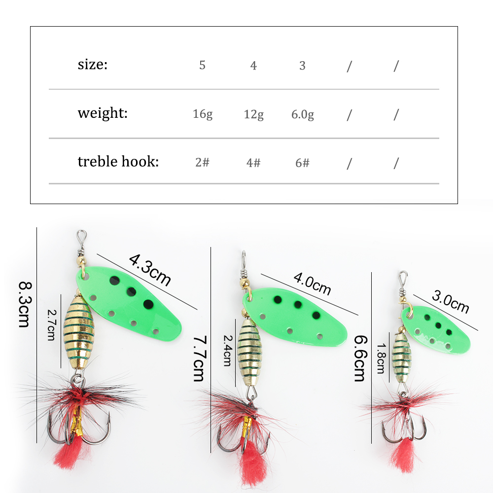 FTK 6g 12g 16g Metal Spinner B – обзор и цена Fishing Hook Treble