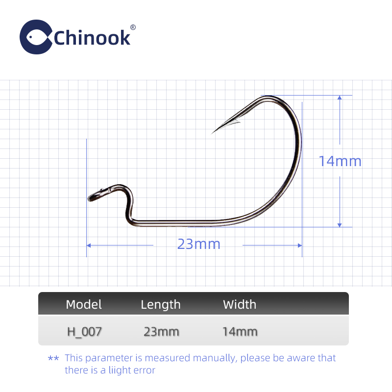 Chinook 20pcs Wide worm Texan  – обзор и цена Fishing Hook Offset
