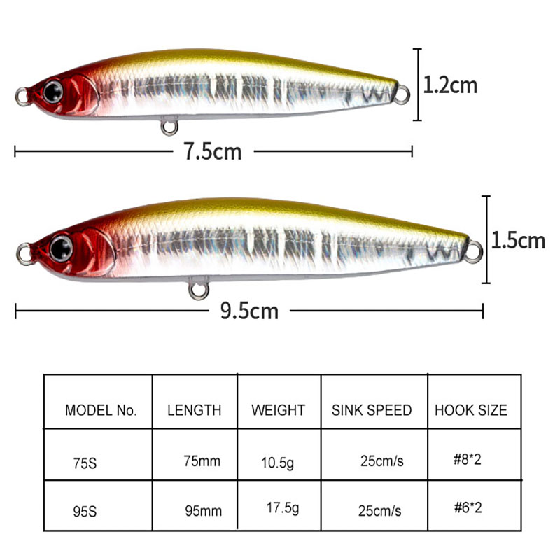 Water Sniper 10.5g 75mm Jerk P – обзор и цена Fishing Hook Treble
