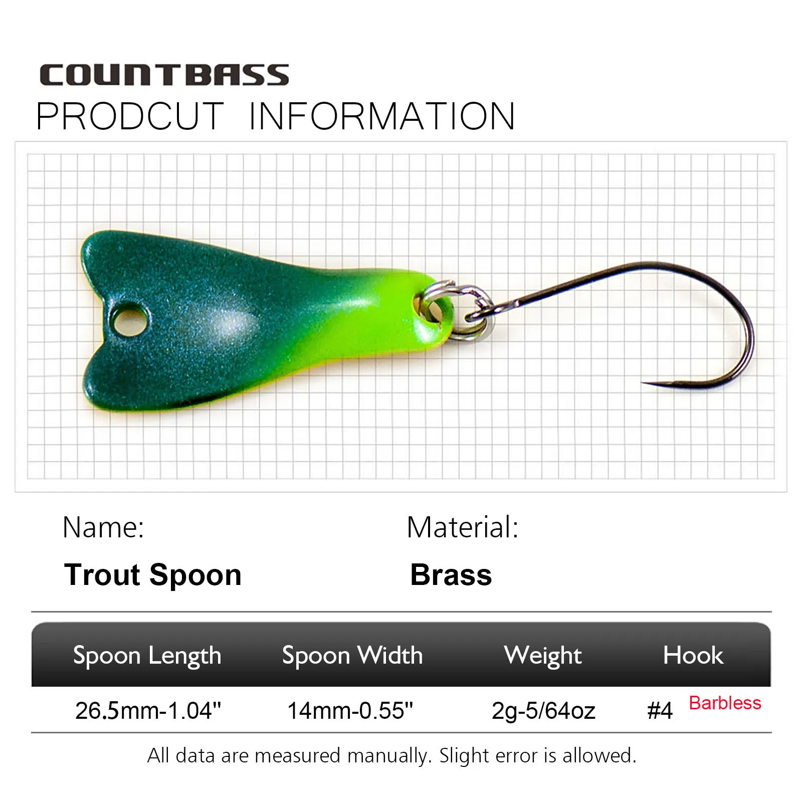 COUNTBASS 5/64oz 2g Casting Sp – обзор и цена Fishing Hook Barbless