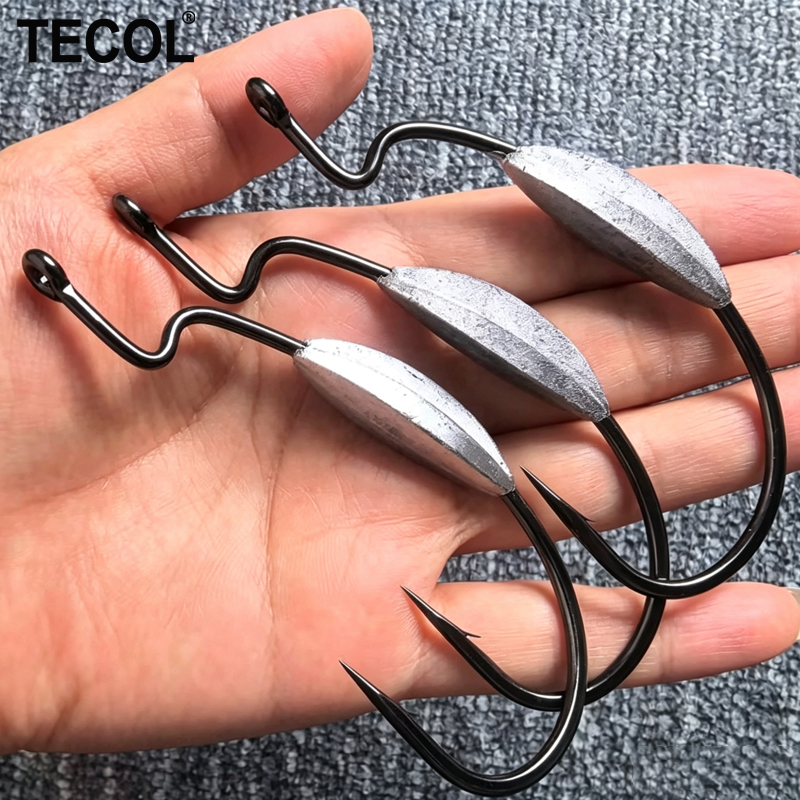 TECOL 3PCS 6/0 8/0 10/0 Weight – обзор и цена Fishing Hook Offset