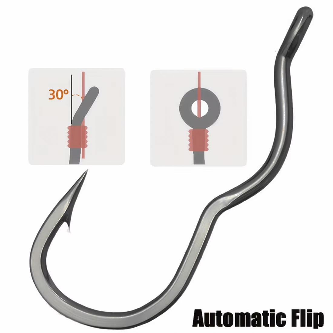 50 Pcs Durable Automatic Flip  – обзор и цена Fishing Hook Assortment