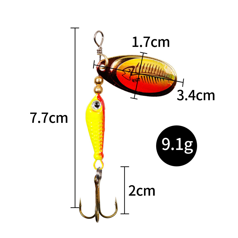 10pcs/Set Spinner Lures 9.1g 7 – обзор и цена Fishing Hook Treble
