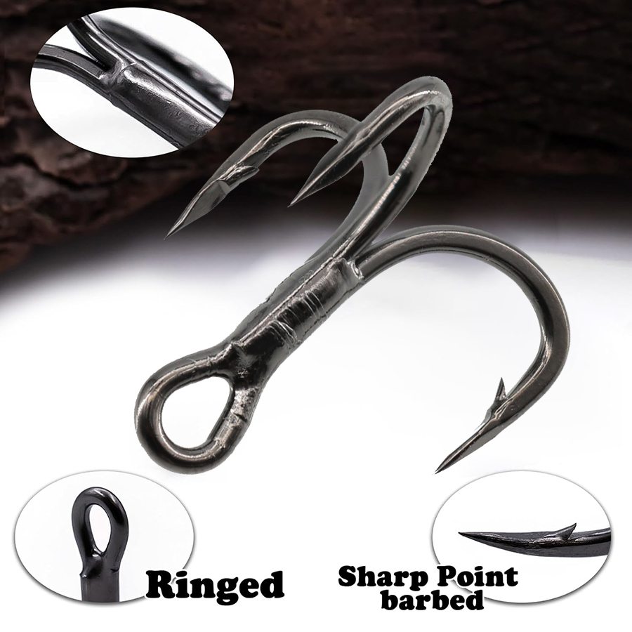 6X Fishing Treble Hooks Black  – обзор и цена Fishing Hook Offset