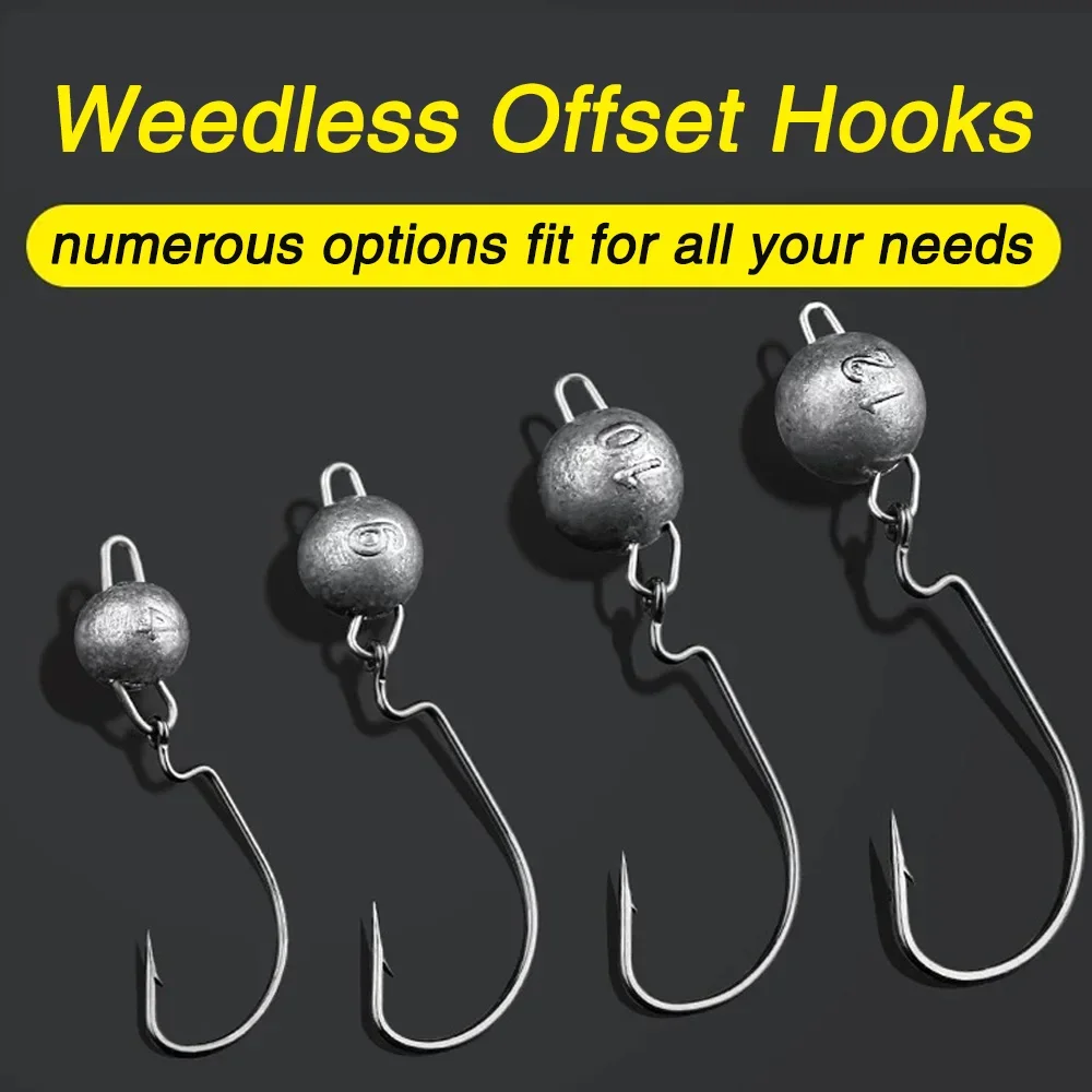 5pcs Metal Jig Head Worm Hooks – обзор и цена Fishing Hook Weedless