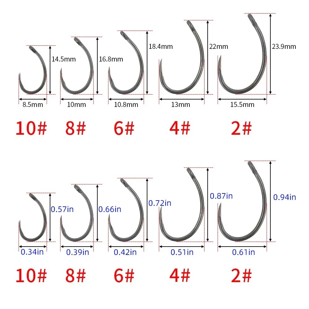 Hirisi 50pcs Coating High Carb – обзор и цена Fishing Hook Barbless